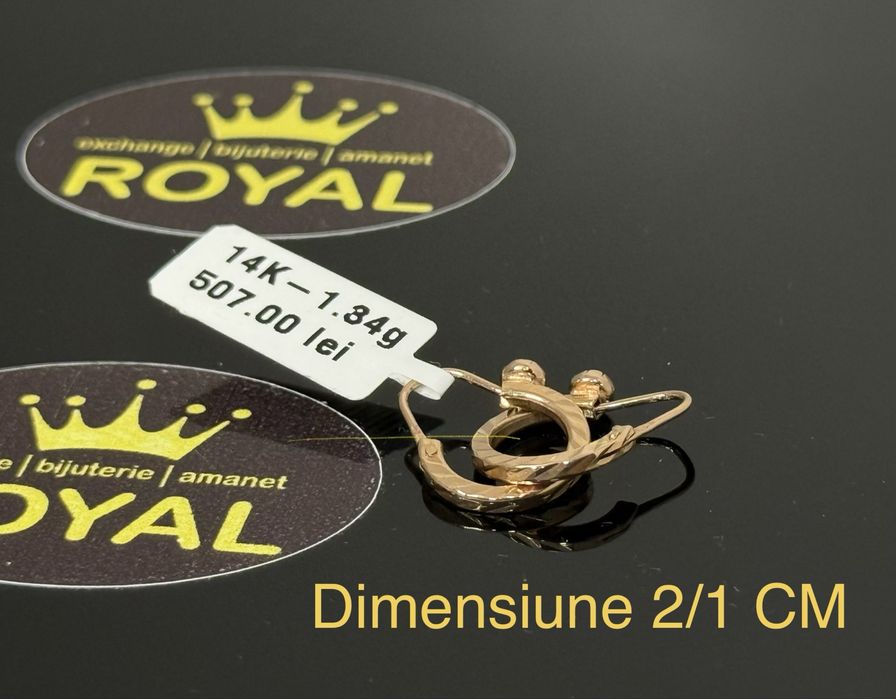 Bijuteria ROYAL : Cercei AUR 14K / 1.34 GR