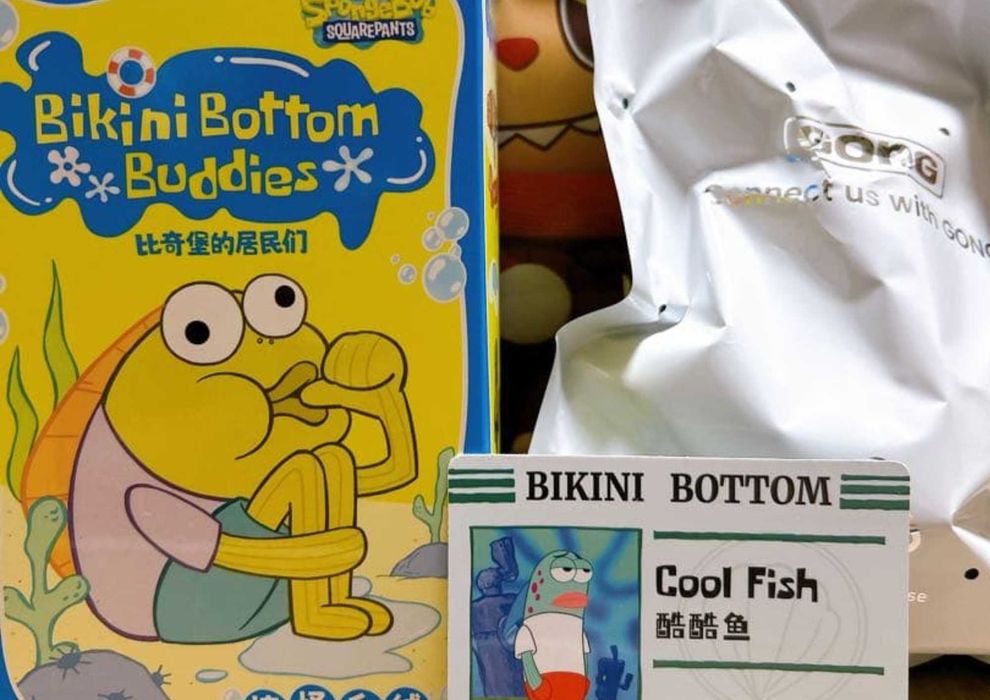 Мягкая игрушка брелок Бикини Боттом бокс pop mart Спанч Боб
