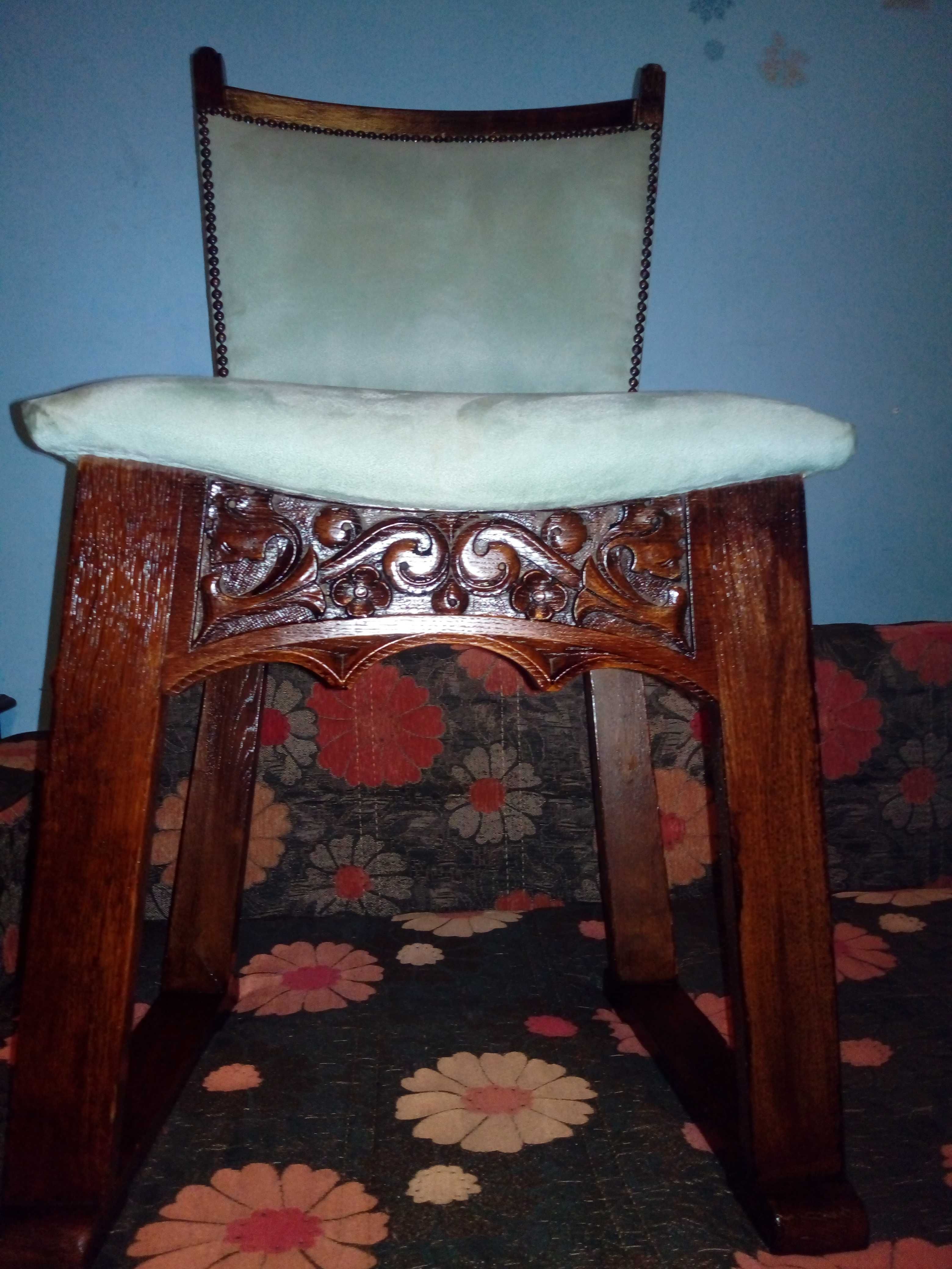 Set 6 scaune/ Jilturi antice sculptate lemn antic/ retro/ vintage