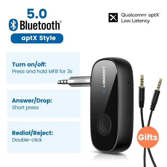 Ugreen Bluetooth 5.0 адаптер для автомобиля с aptx