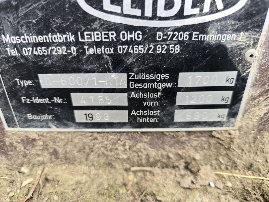 Motostivuitor agricol Leiber D-600/1-HTA