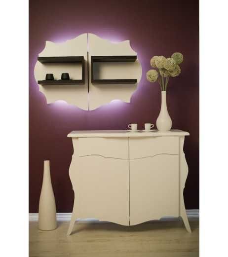 Мострени мебели от шоурум Бял комод от МДФ с полиуретанов лак