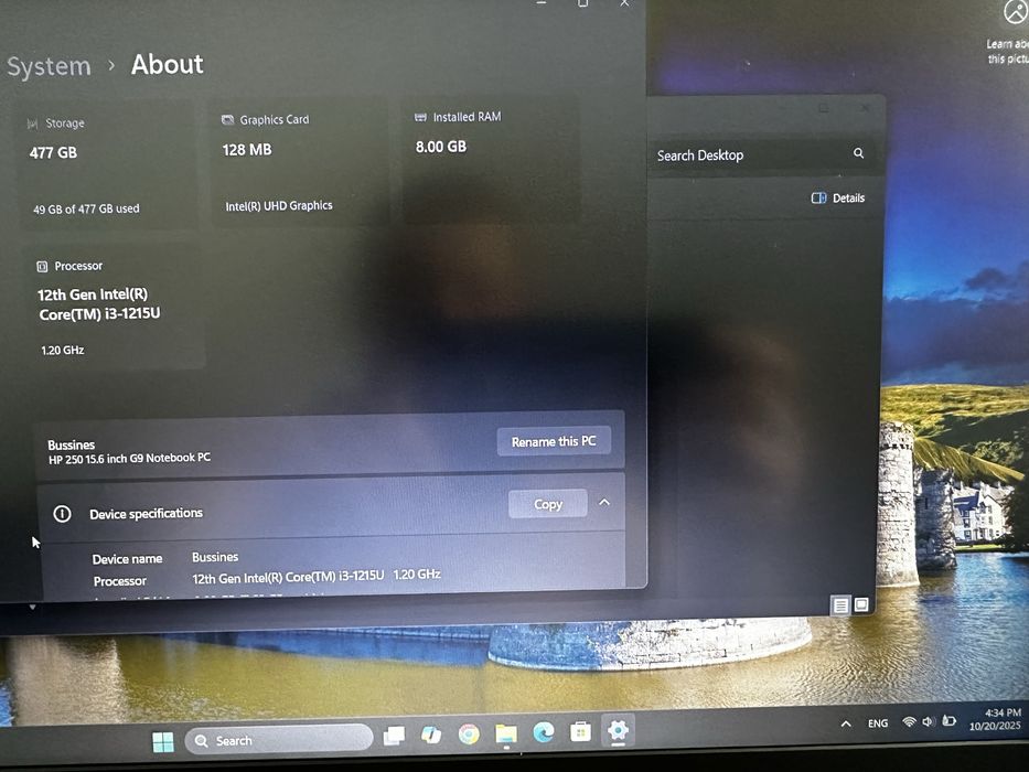 Laptop HP 250 15,6 inch G9