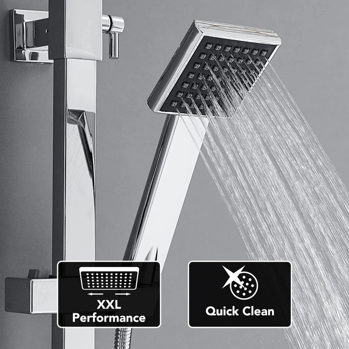 Sistem de dus din otel inoxidabil cu termostat