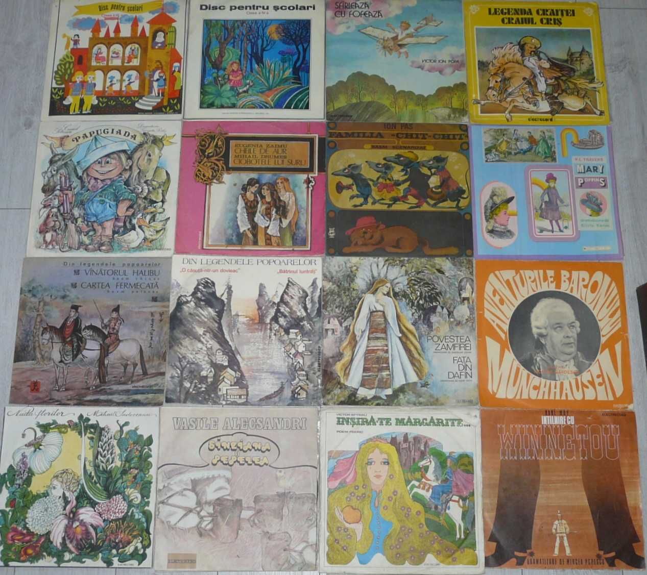 vinil povesti,teatru,Fratii Grimm,Eminescu,Sadoveanu,Andersen,basme