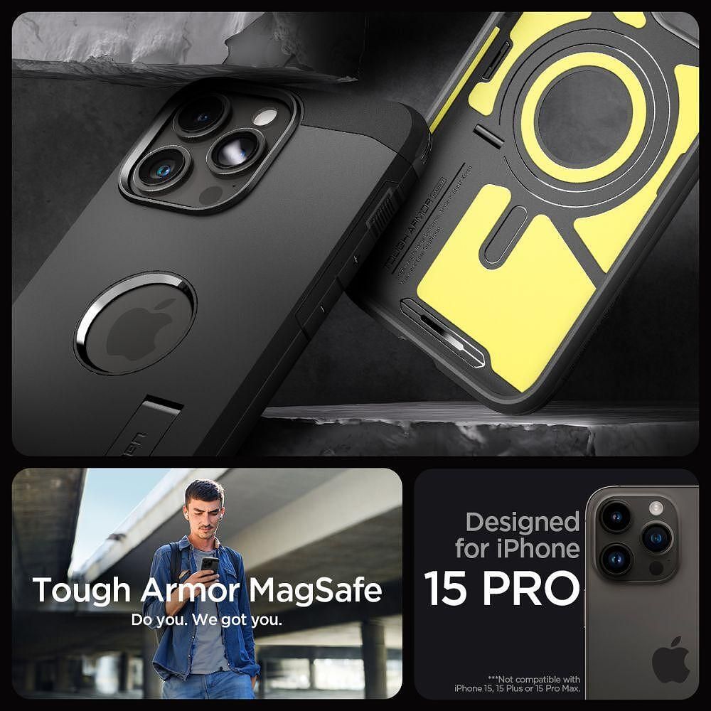 Калъф spigen tough armor mag magsafe за iphone 15 pro max black