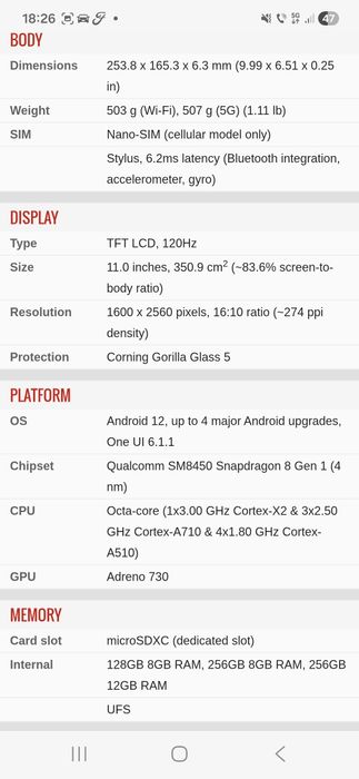 Samsung galaxy tab S8