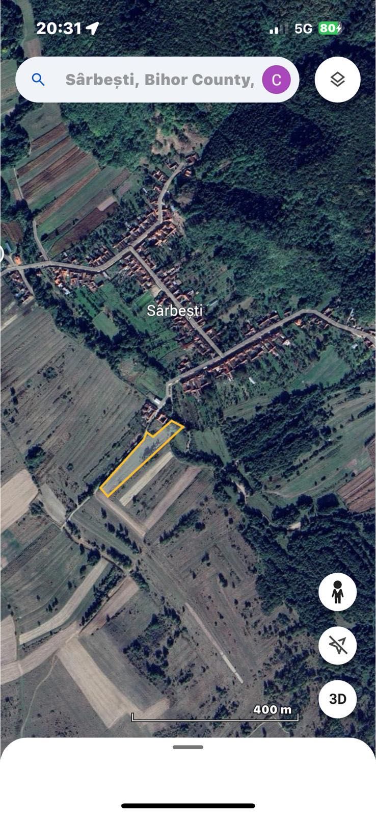 Vând teren construcție casă, sat Sârbești, comuna Lunca , 17 euro m2