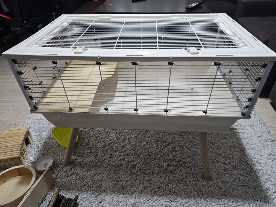 Cușcă Mare Rozătoare (77x47cm) - Echipată COMPLET