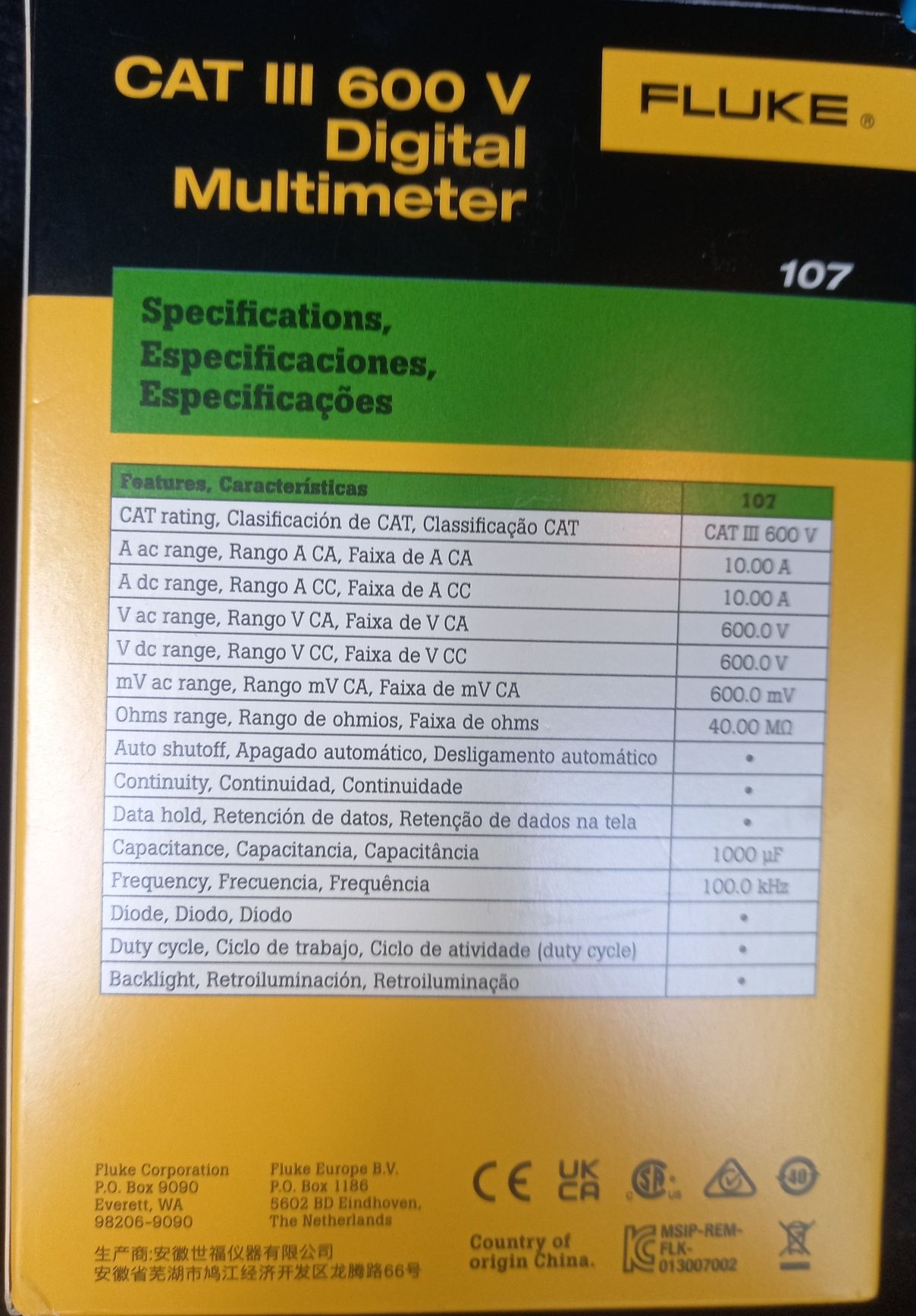 Fluke 107 мутиметър мултимер