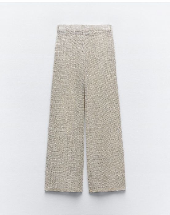 Set costum casual brand Zara bej fir auriu discret