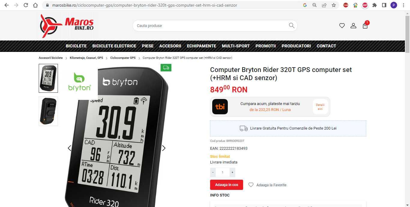 GPS bicicleta Bryton 320T