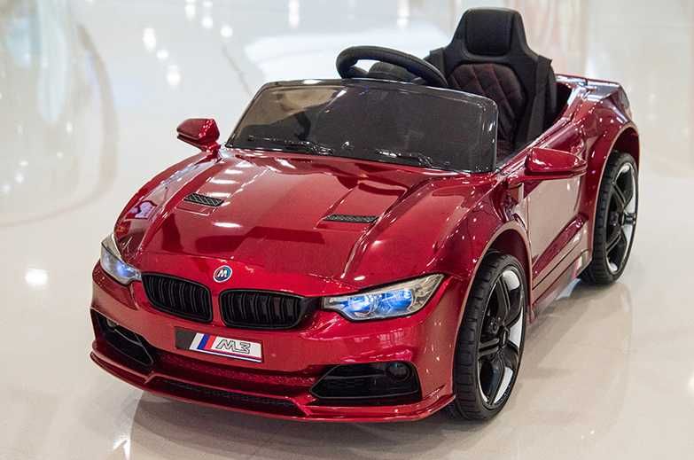 Акумулаторен КОЛА тип BMW M3 12V с меки гуми с Кожена седалка