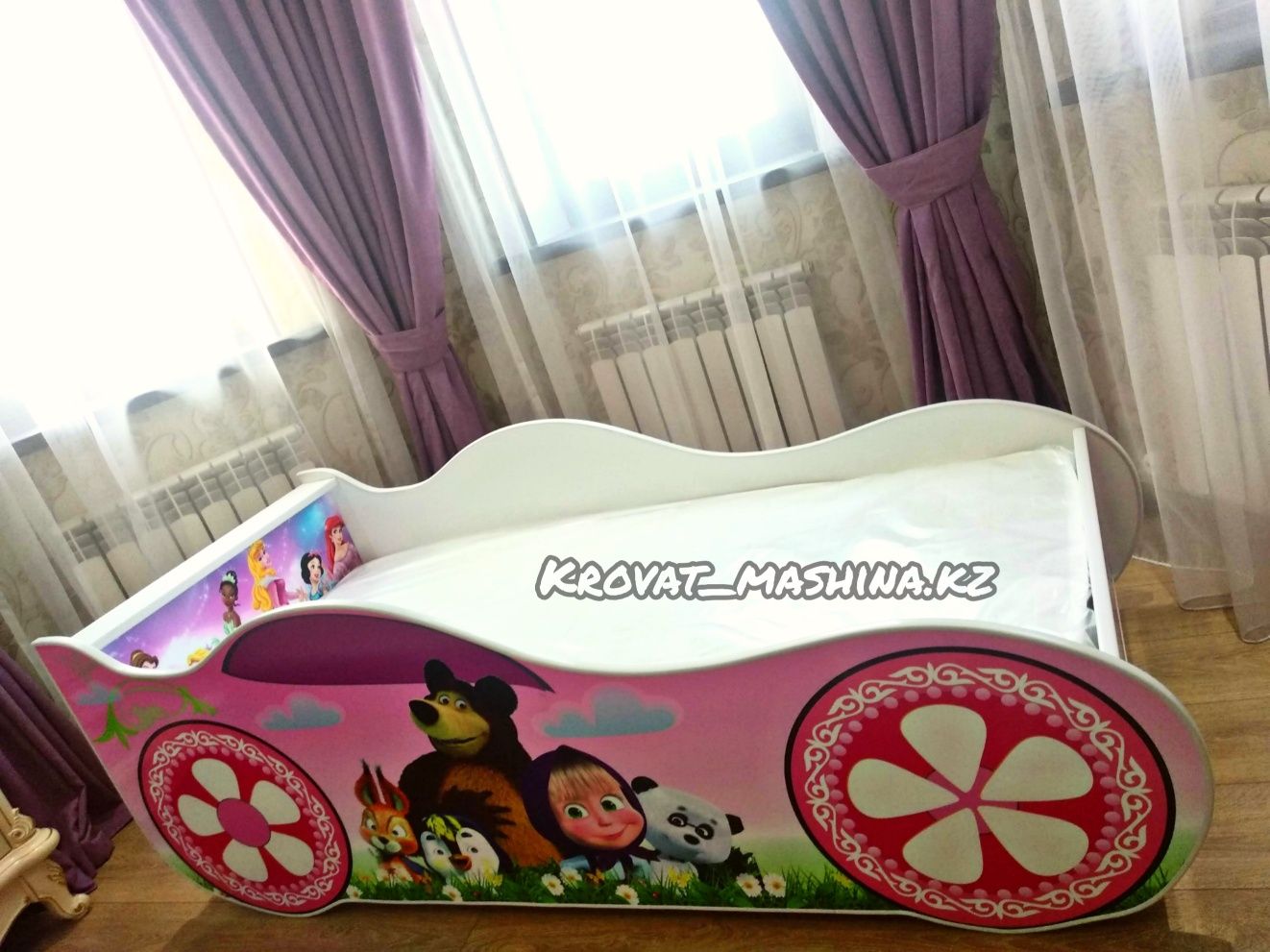 Детская кровать машина + матрас всего 45 000₸ с бесплатной доставкой.