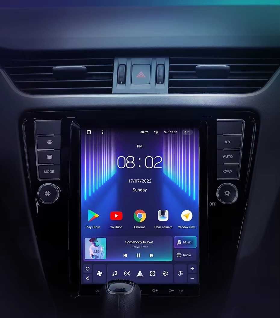 Мултимедия за SKODA OCTAVIA 9.7" тип TESLA вертикална Навигация плеър
