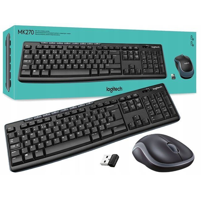 Logitech MK270 беспроводной комплект клавиатура и мышь, USB нано-ресив