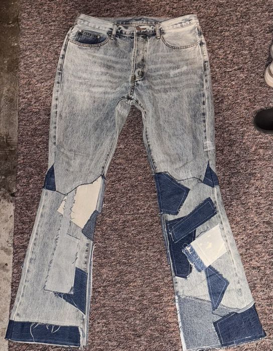 Blugi mnml patch flare denim "blue"