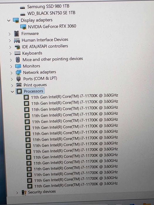 Unitate Gaming, i7-11700K, ram 32 gb, ssd 2 tb, RTX 3060