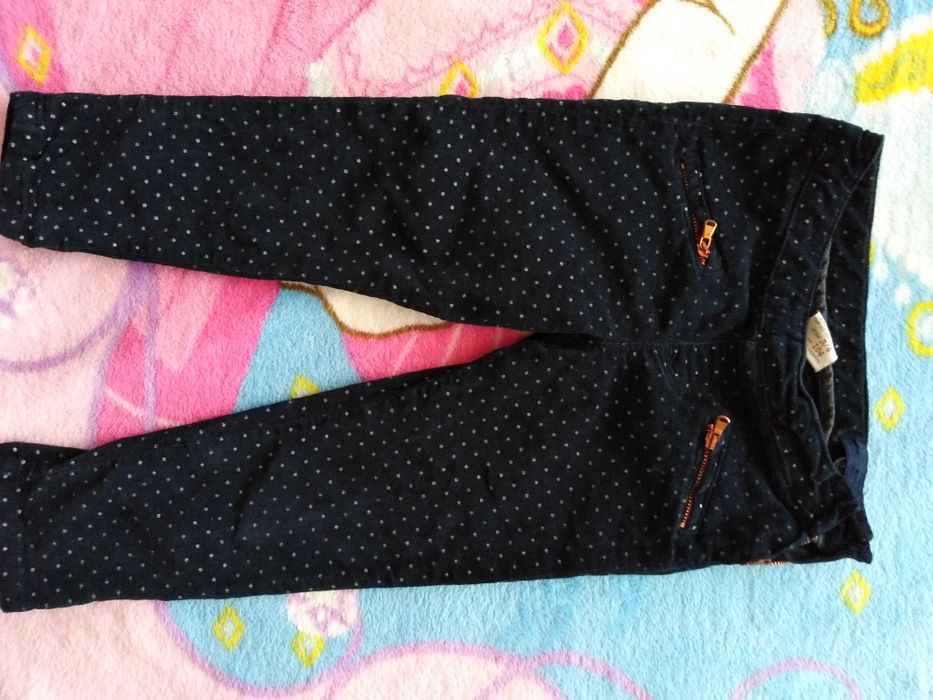 Джинси Zara тъмно сини с бели точици