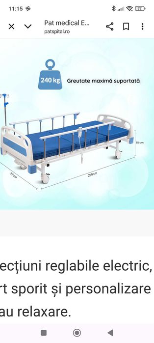 Pat spital electric 2 functii