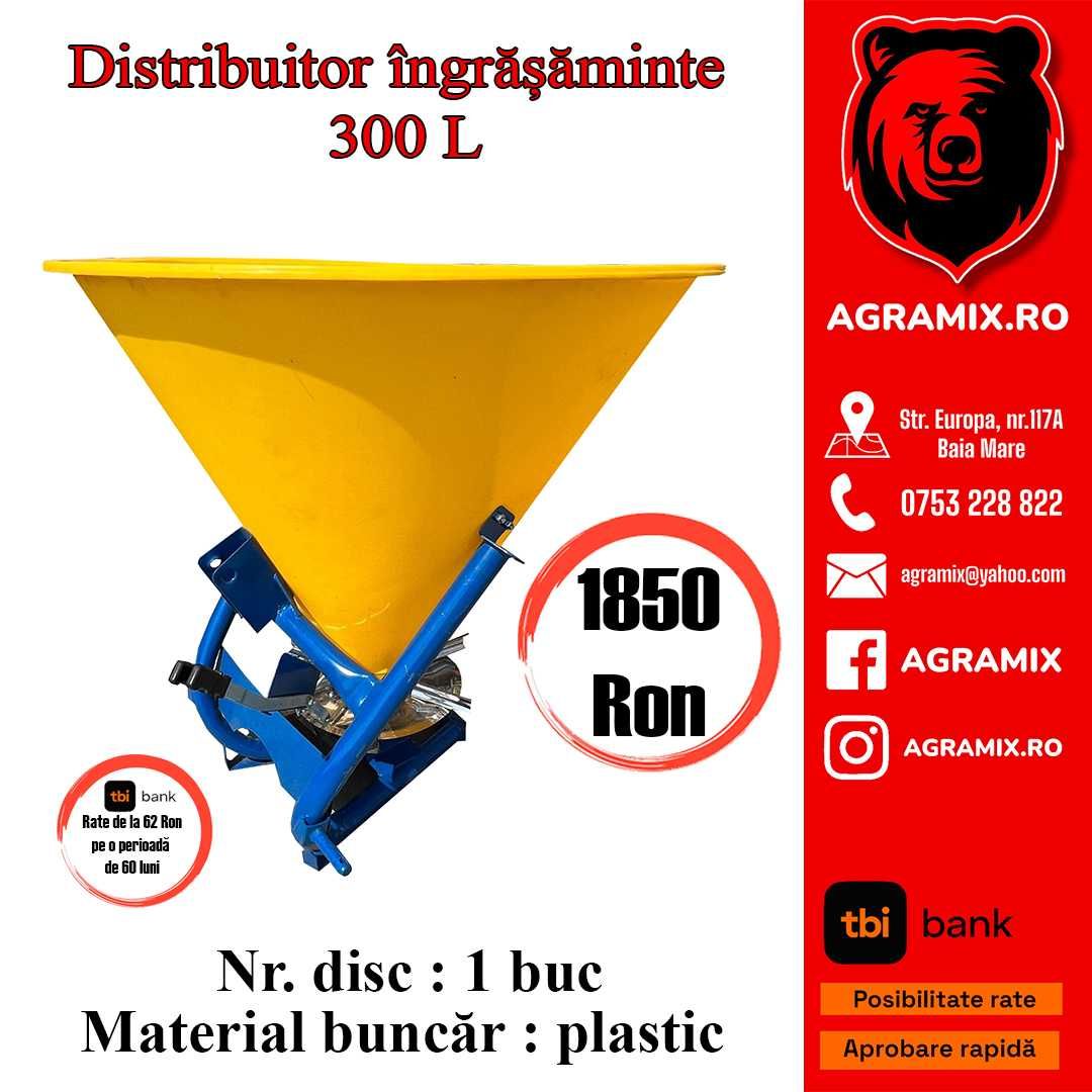 Distribuitoare ingrasaminte noi 300-400-600 de litri Agramix