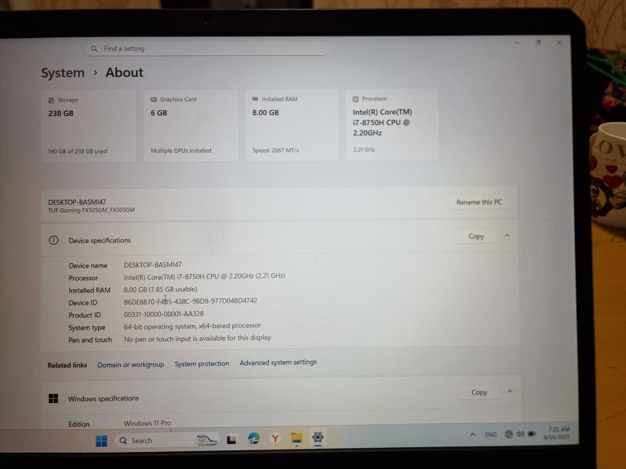 Asus Tuf Gaming core-I7