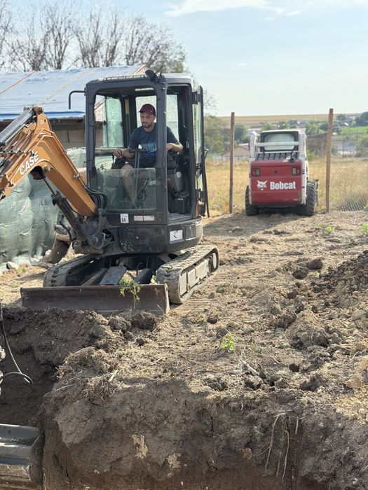 Închiriez miniexcavator/bobcat/miniincarcator