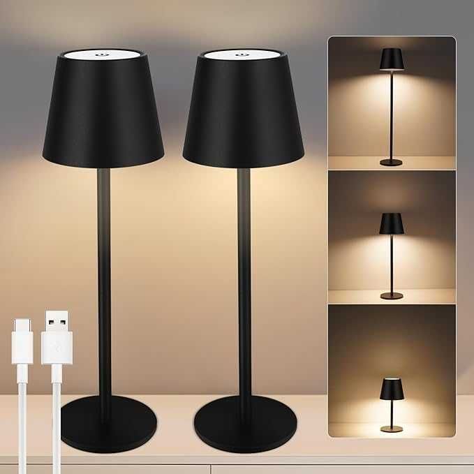 Set 2 lampi wireless cu touch si acumulatori de 5000 mAh