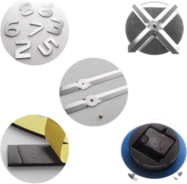 Ceas de Perete 3D Autoadeziv 130 cm Modern Silentios Usor de Montat