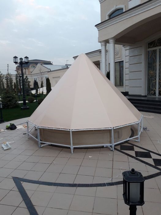 Банер баннер тент бассейн фантан установка