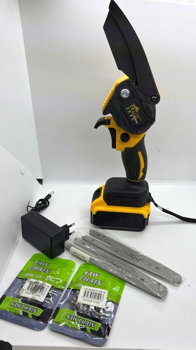 Mini Drujba Fierastrau ,6inch - cu 2 Lant, 2 Lame,1ACC si Incarcator