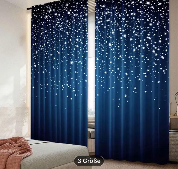 Perdea+ draperii( 2 ) model stele, NOI