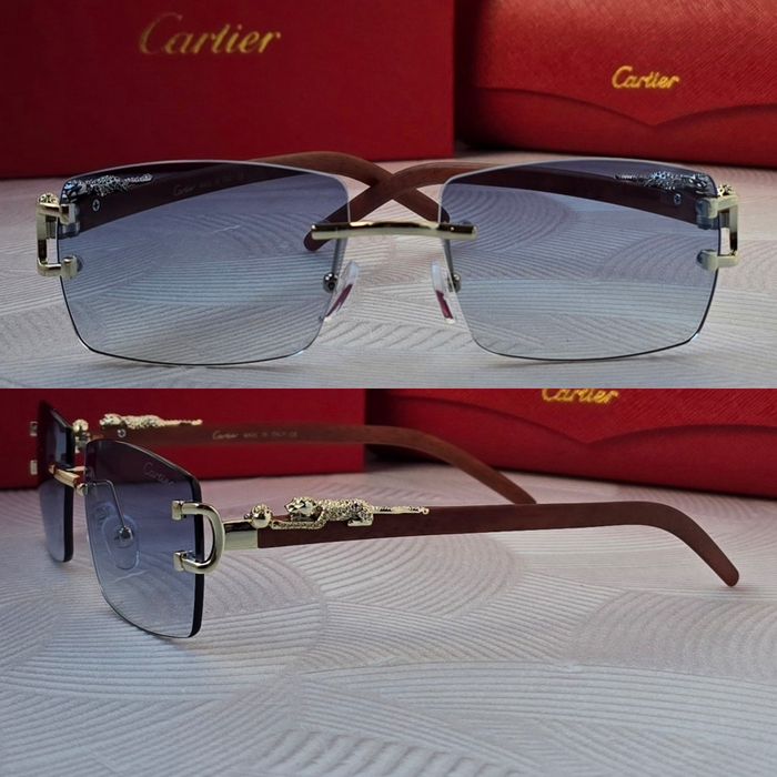 Мъжки слънчеви очила дървени дръжки с пантера 5 цвята