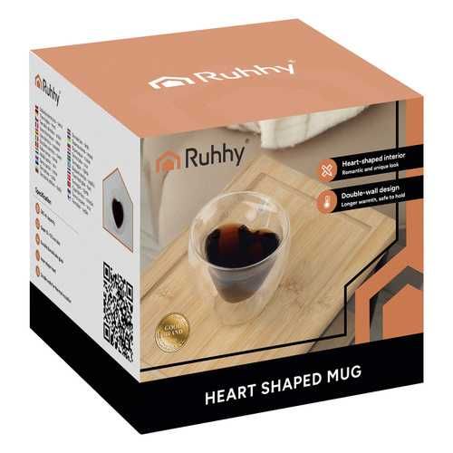 Чаши за кафе с двойно дъно - сърце / Стъклена термо чаша с двойно дъно