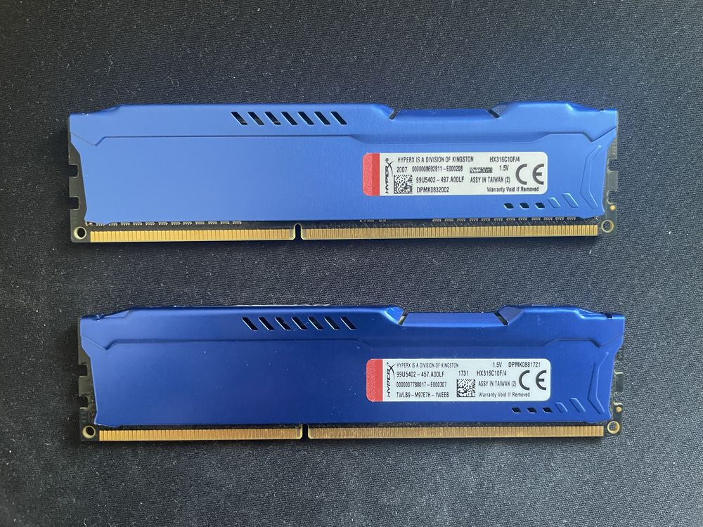 8 GB RAM HyperX Fury Dual Channel 1600 Mhz