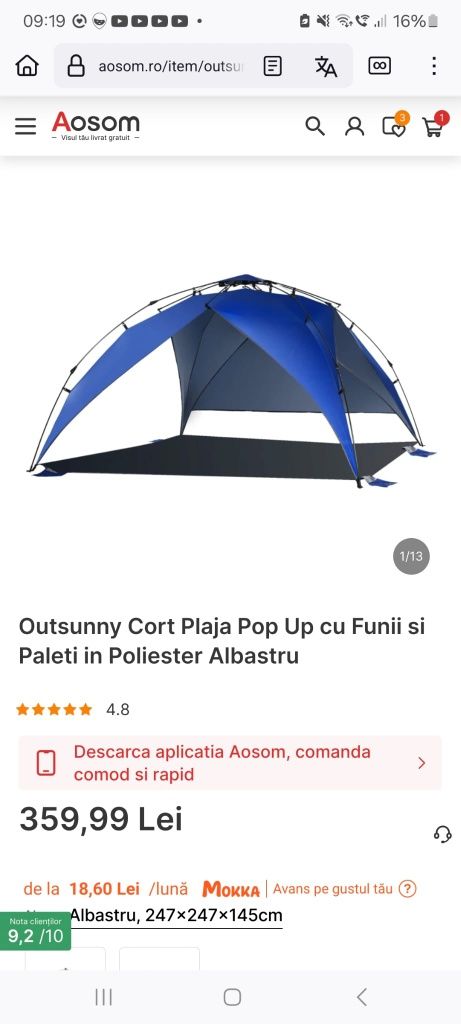 Cort pentru plaje/pescuit