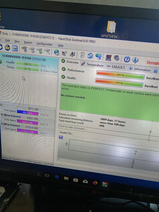 Segate 3.5 4TB на 100 процента