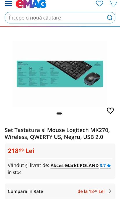 Tastatura wireless Logitech+mouse
