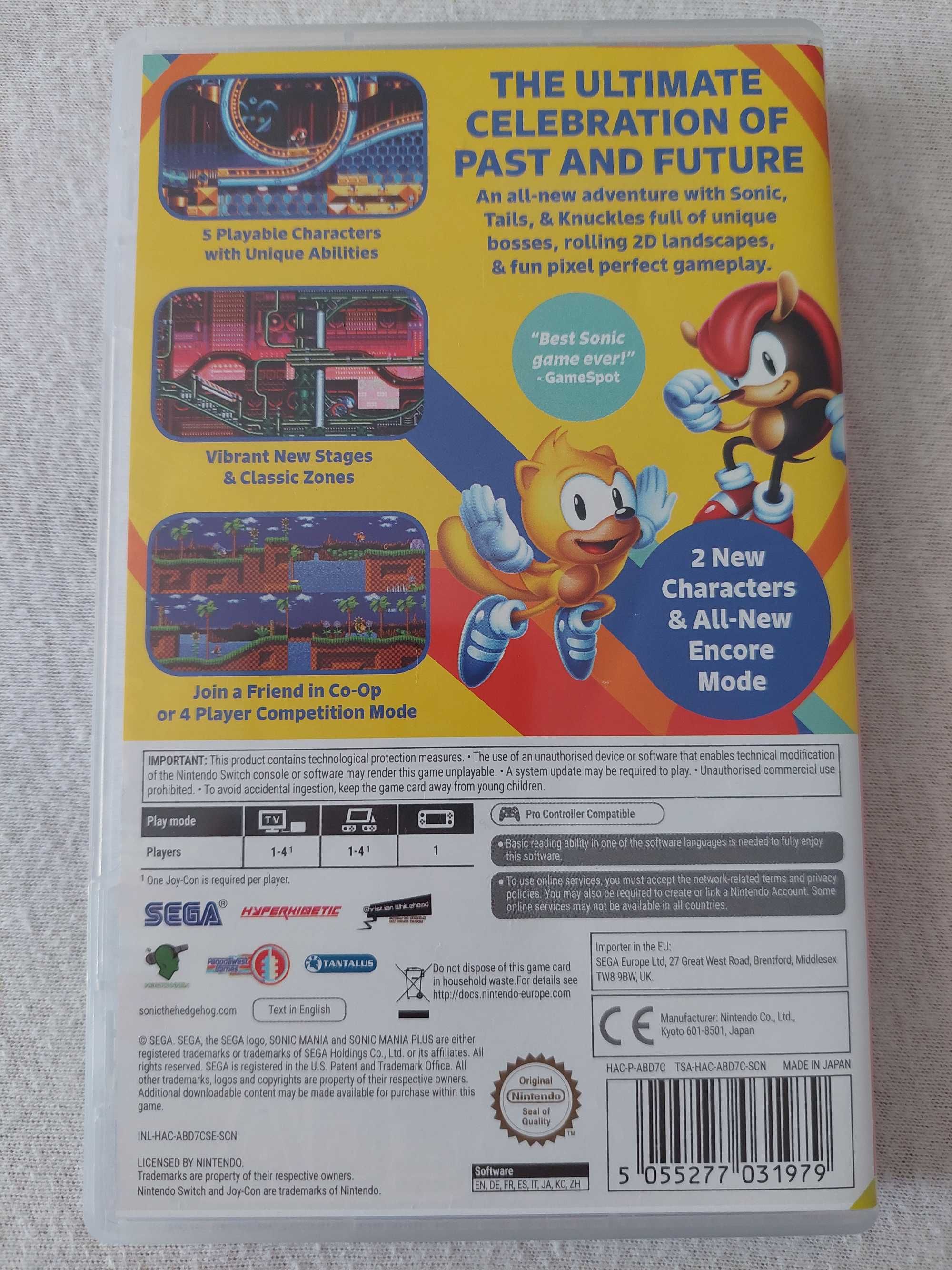 Игра за Nintendo Switch/Нинтендо Суич - Sonic Mania Plus/Соник Мейния