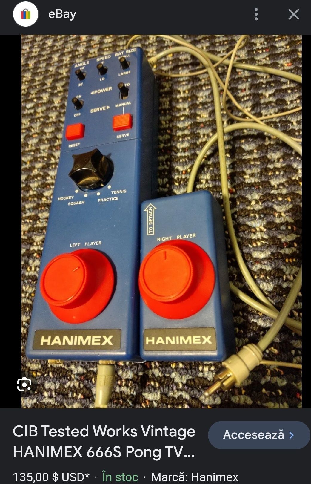 Consola jocuri 1978 vintage Hanimex 666S-P