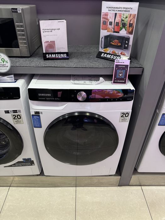 Стиральная машина SAMSUNG 8 кг WW80AG6L28BELD AI Inverter EcoBubble