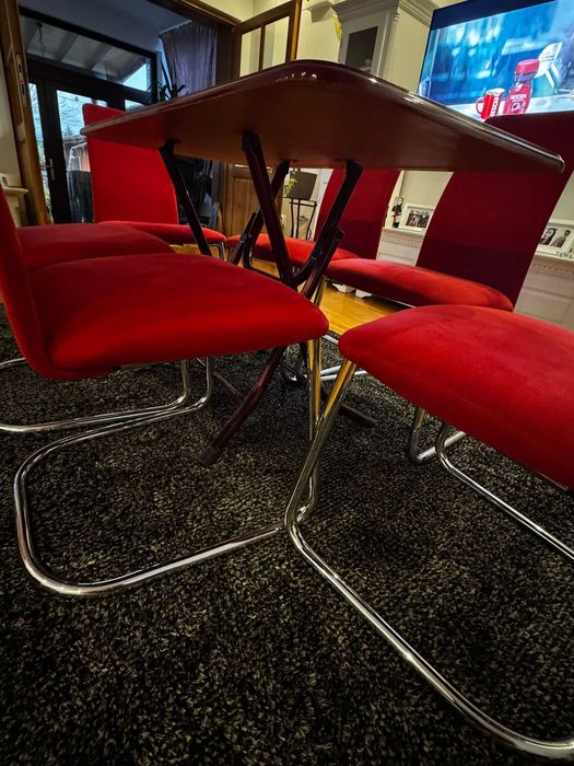 Set Scaune Design Italian Effezeta Cantilever Anii 70 80 Masa Cadou