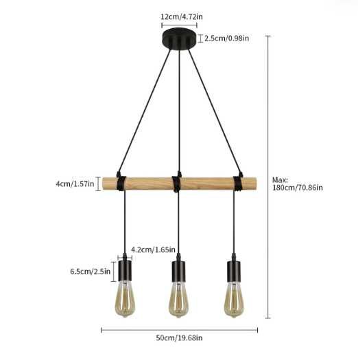 Lustra model Industrial cu 3 becuri