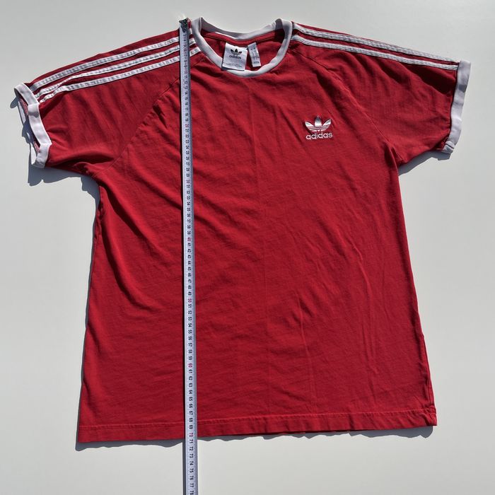 Tricou Adidas Originals Retro 3 Stripes – Roșu/Alb, Mărimea L
