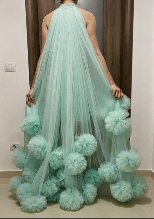 Rochie elegantă verde mentă