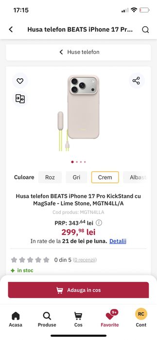 Husa beats iphone 17 pro max, kickstander, magsafe