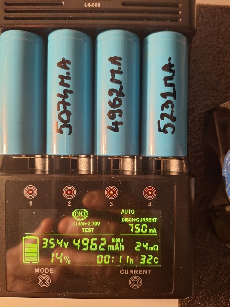10 Celule 26650, 5000mah nominal testate individual!