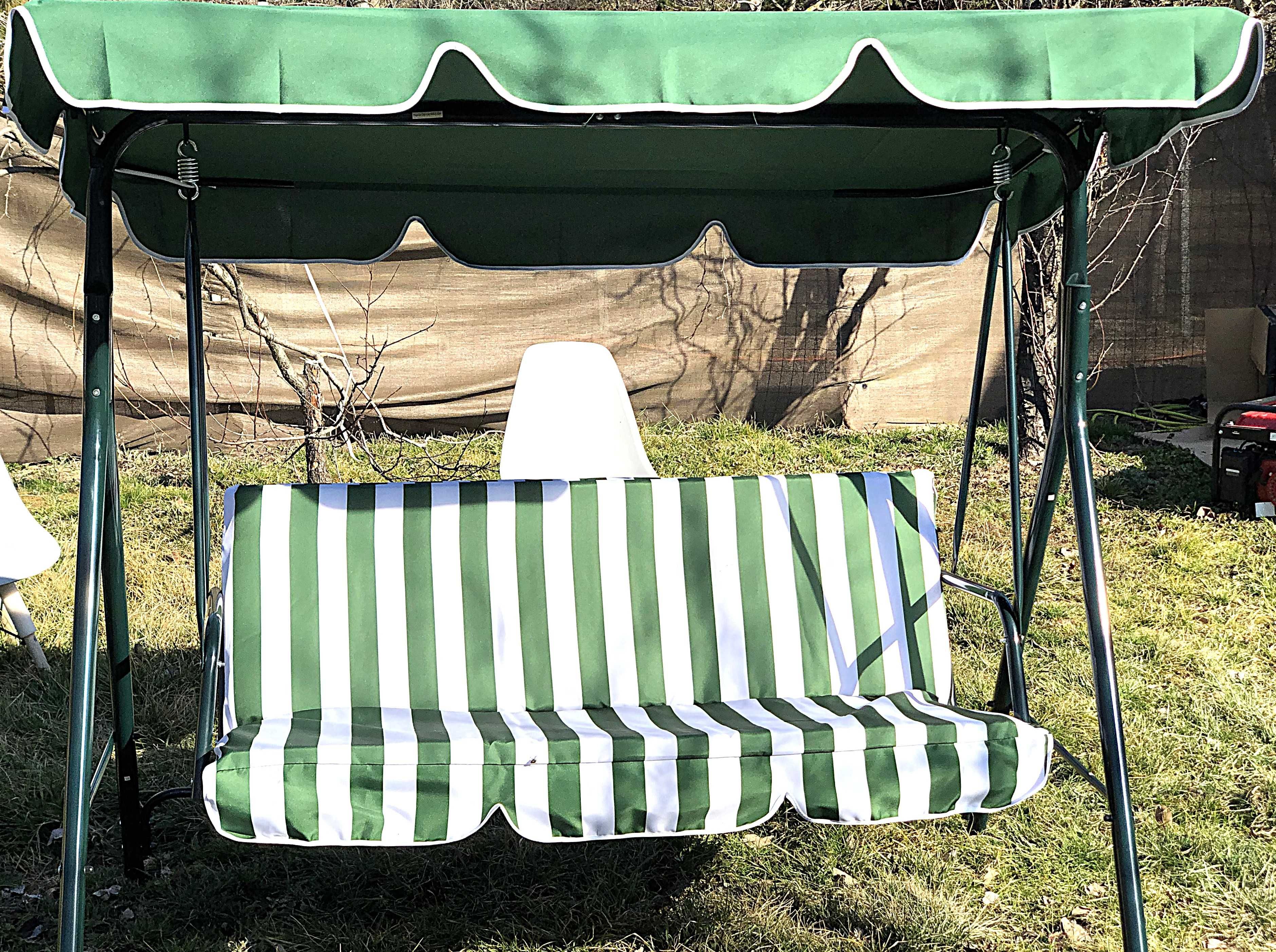 Balansoar gradina Lahore, verde, otel, 3 locuri, 200 kg