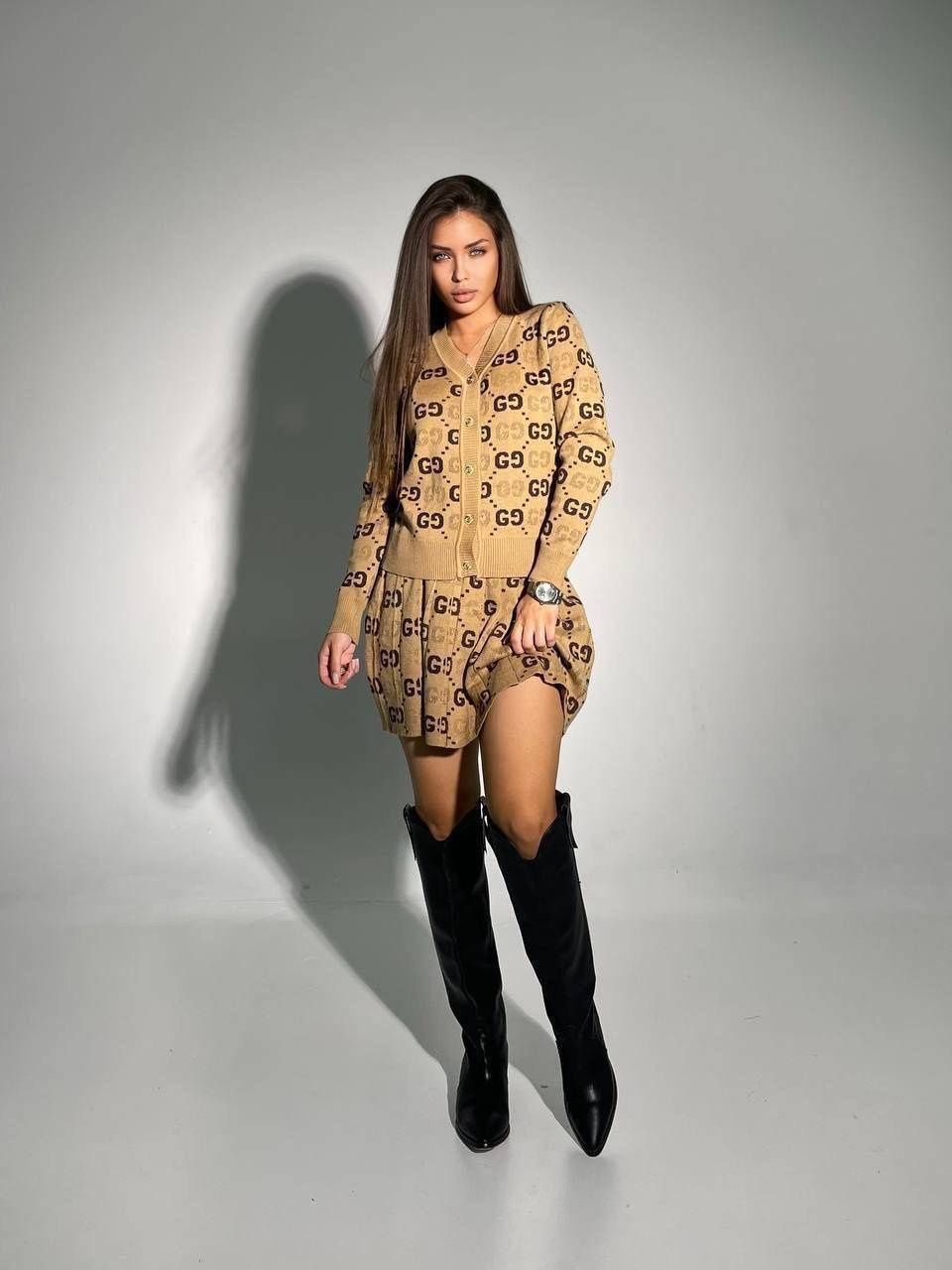 Дамски комплект Gucci финно плетиво ВИДЕО НА МОДЕЛА