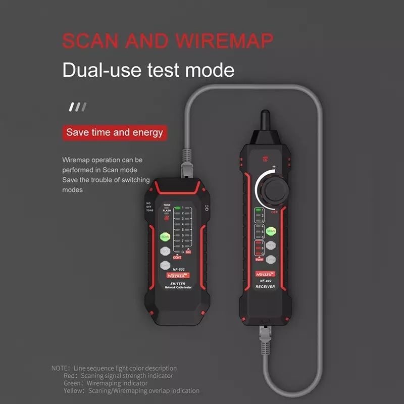 Многофункциональный кабельный тестер Noyafa NF-802, LAN Tester